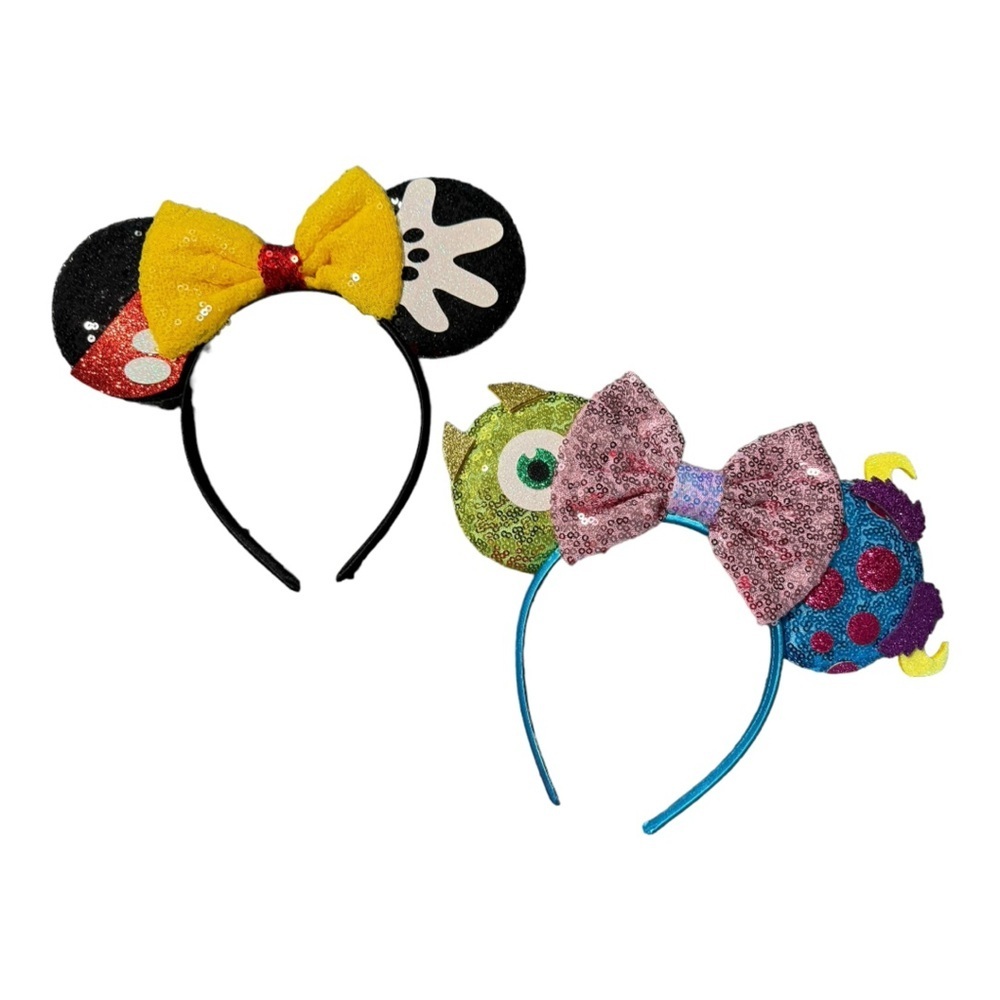 Disney Set of TWO ears! Mickey Mouse Glitter & Monsters Inc!